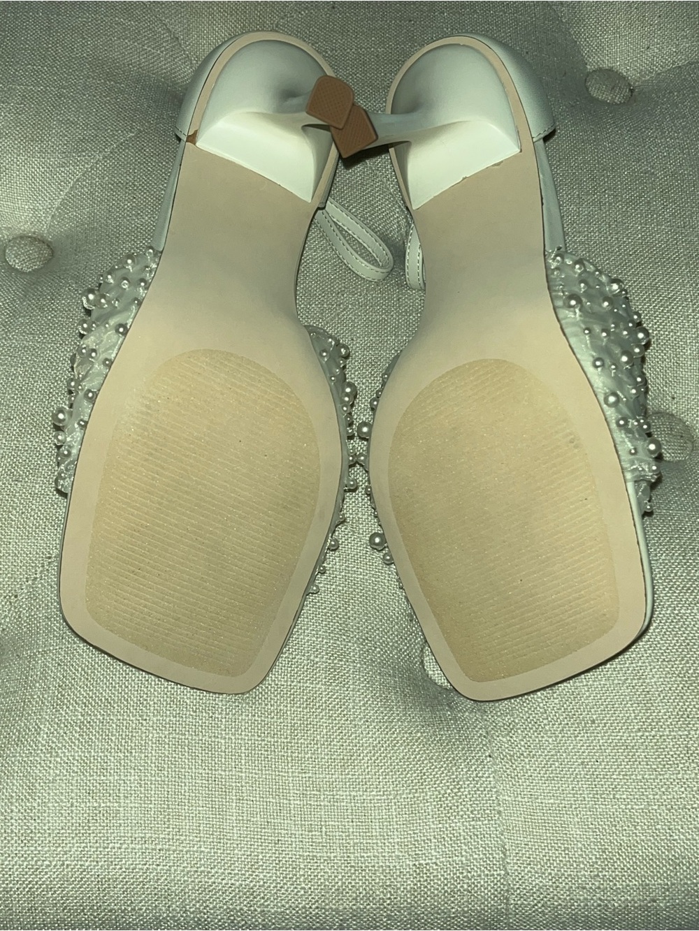 Steve Madden White Pearl-Embellished Heels - Picture 6 of 6